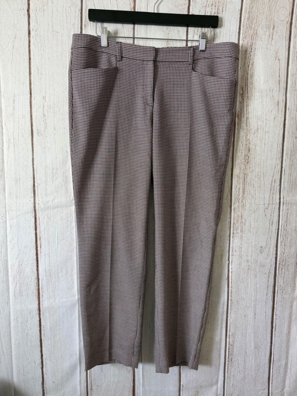 Tristan Geometric Mosaic Print Slim Straight Leg Ankle Trousers Size 14